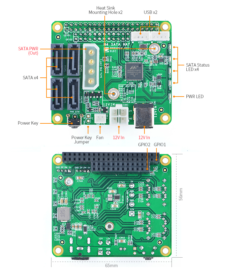 NanoPi M4 SATA HAT / wiki.friendlyelec.com
